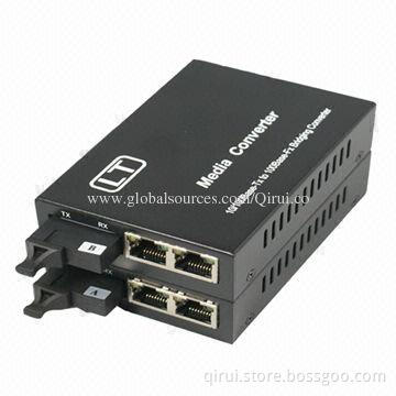 SC 1SC+2RJ45 Ethernet Media Converter, BIDI WDM Single Fiber, 10/100/1000M, 1310/1550nm, 20km